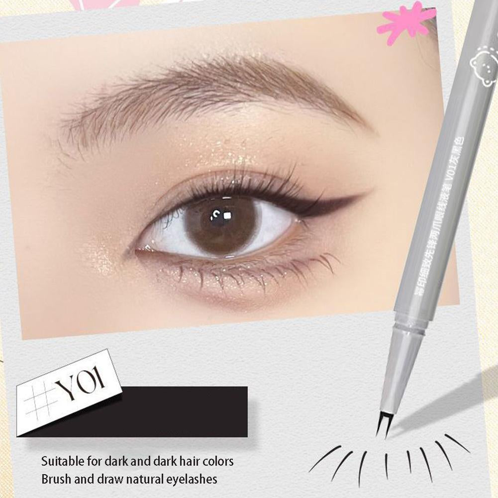 Double Tip Lower Eyelash Pencil Waterproof Liquid Eyeliner Makeup for Women Quick Drying Long Lasting Smooth Eye Liner