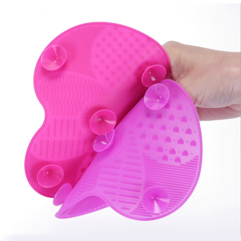 Scrubbing Pad Cosmetic Brush Cleaning Pad Silicone with Suction Cup Apple Cleaner Cleaning Scrubbing Pad Beauty Supplies