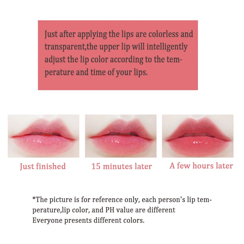 Lovely Peach Lip Balm Lipstick Crystal Temperature Color Change Lip Oil Non-Stick Cup Lipgloss Anti-Wrinkle Moisture Lip Makeup