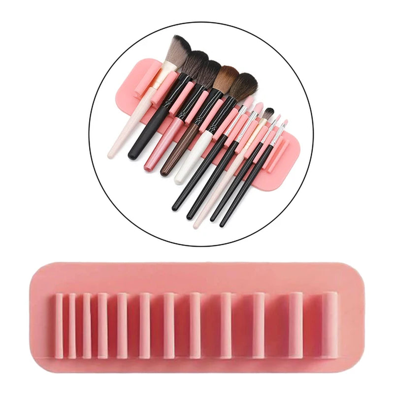 Silicone Wall Mount Makeup Brush Holder Storage Stand Hanger Case Organizer Thin Paint Brush Drying Art Rack Suction Cup