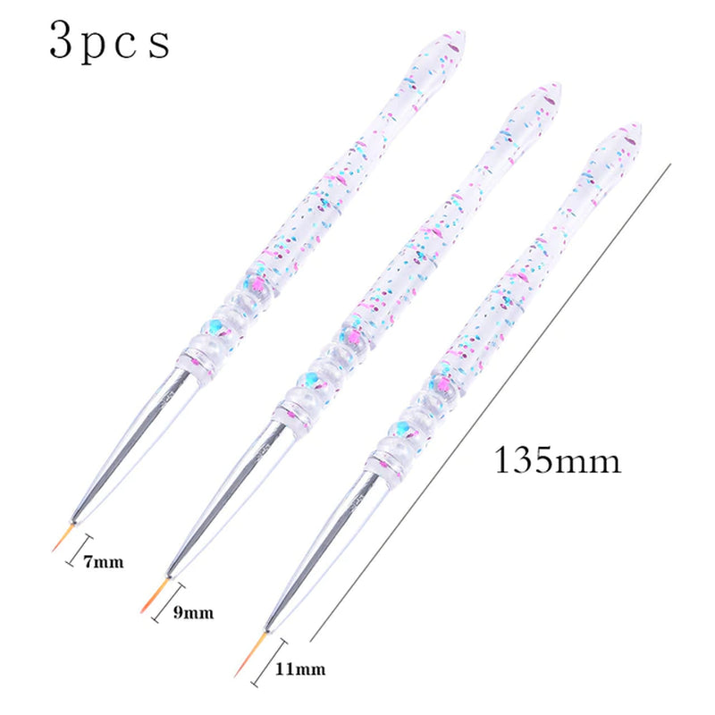 3/7Pcs Nail Pen Brush 7 Different Sizes Nail Glue Phototherapy Pen Suitable for Professional Salon or Home Use Gel Nail Brush