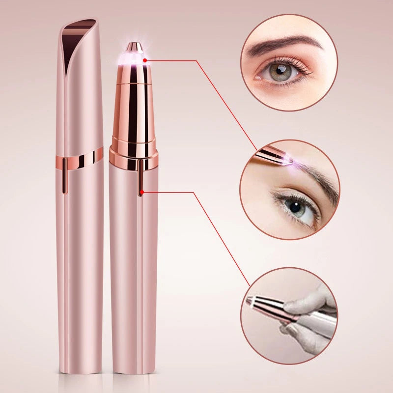 Womens Electric Eyebrow Trimmer Eye Brow Shaper Pencil Face Hair Remover for Women Automatic Eyebrow Shavers Pocketknife