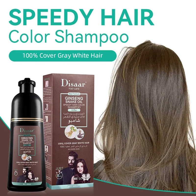 Natural Ginseng Essence Instant Hair Dye Black Shampoo Instant Hair Color Cream Cover Hair Coloringshampoo Glod Red Coffee Brown