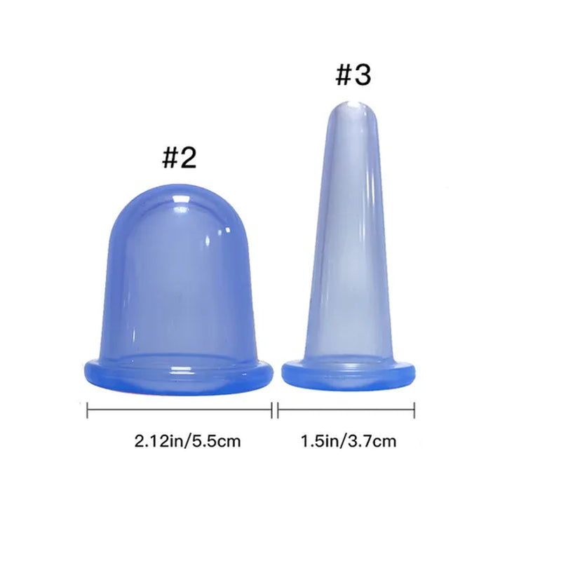 Silicone Vacuum Cupping Massage Jars anti Cellulite Massage Facial Suction Cups Face Neck Lift Skin Scraping Guasha anti Wrinkle