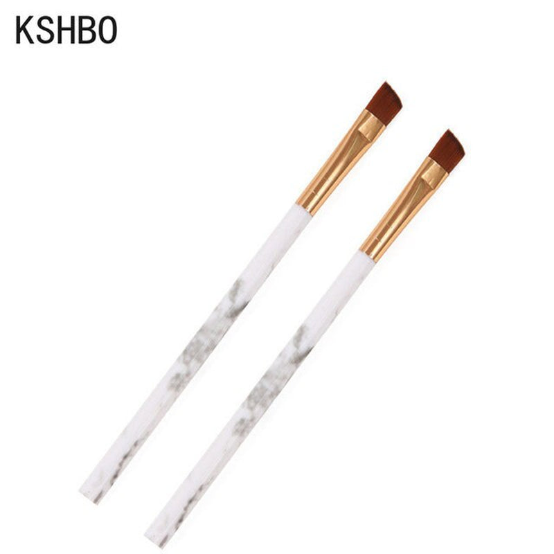 2Pcs/Set Brow Contour Brush Eyebrow Eyeliner Brush Portable Small Angled Eyebrow Liner Brush Women Makeup Cosmetic Tools