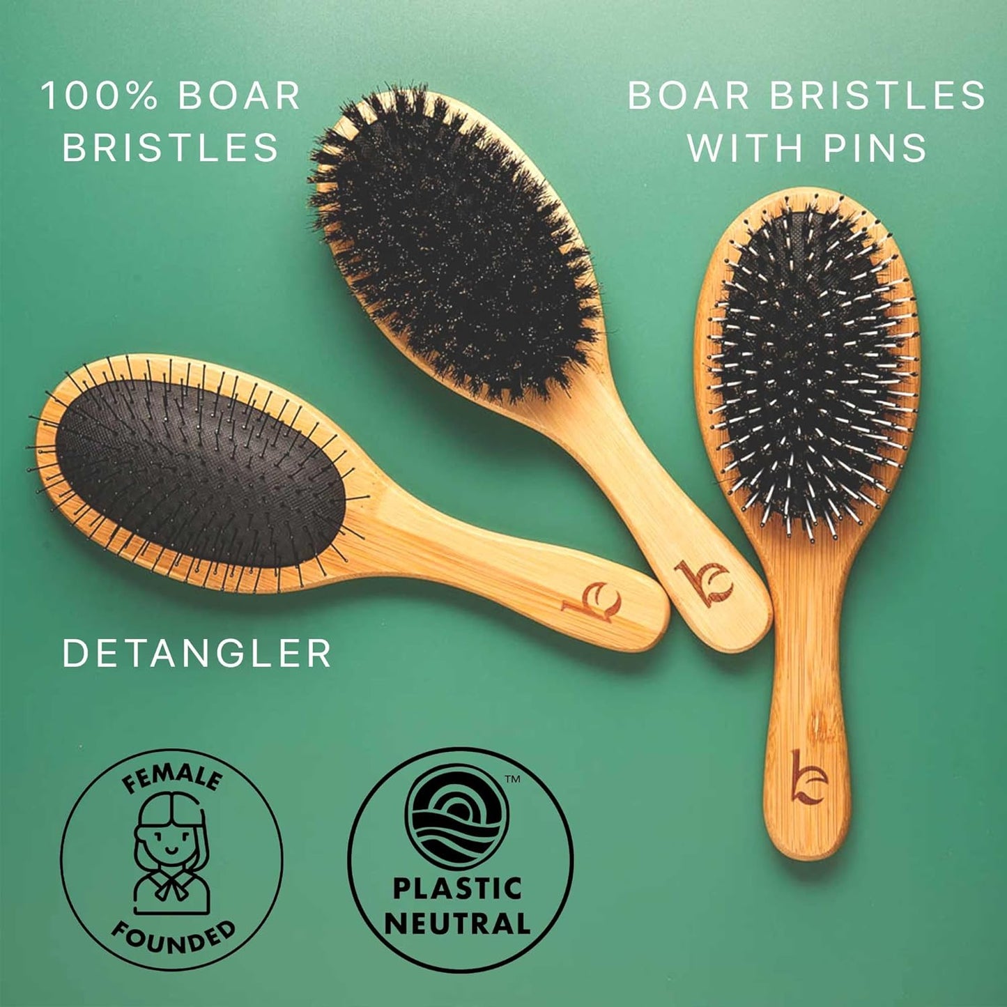 Boar Hair Brush for Fine Hair - Boar Bristle Hair Brush for Thick Hair - Boar Brush for Fine Hair - Mens Hair Brush for Thin Hair - Boars Hair Brush for Women - Boar Brush with Pins