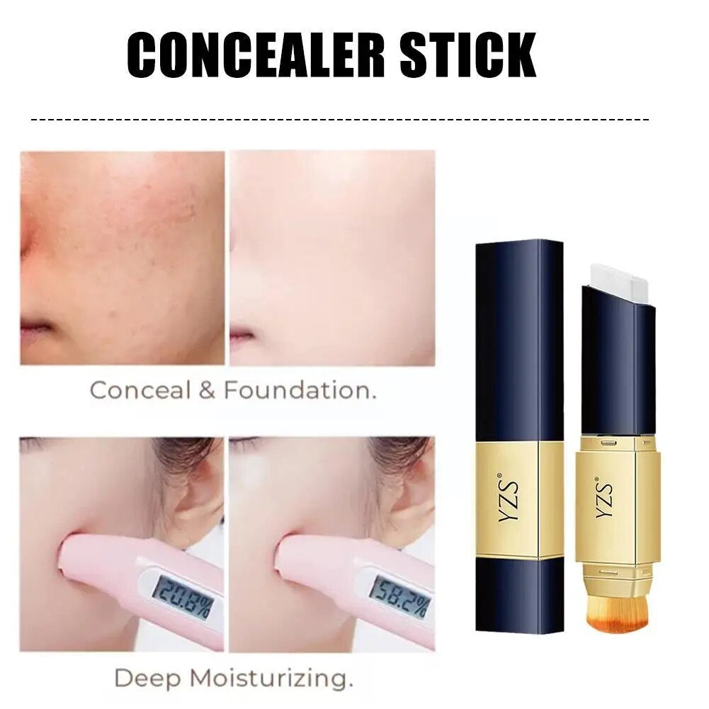 Yzs Fairy Stick Double- Concealer Foundation Stick Contour Face Skin Covers Makeup Cosmetics Spots Acne Tone and Righte