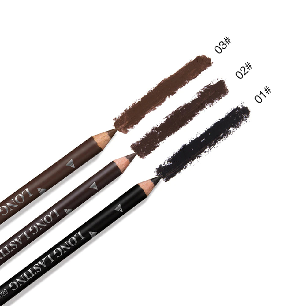 12 Pcs/Set Waterproof Eye Brow Pencil Precise Brow Definer Black Blonde Brown Eyebrow Pen Long Lasting Makeup 3 Colors Cosmetic