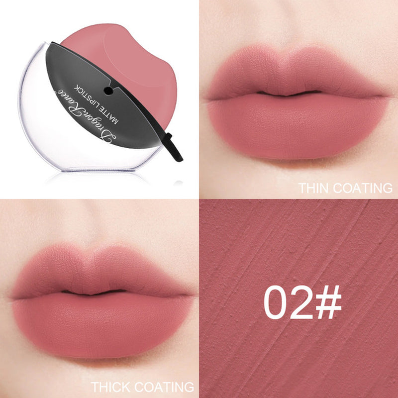 Lip-Shaped Lipstick Makeup Temperature Color Changing Lazy Lipstick Velvet Matte Moisturizing Lip Gloss Waterproof Non-Stick Cup