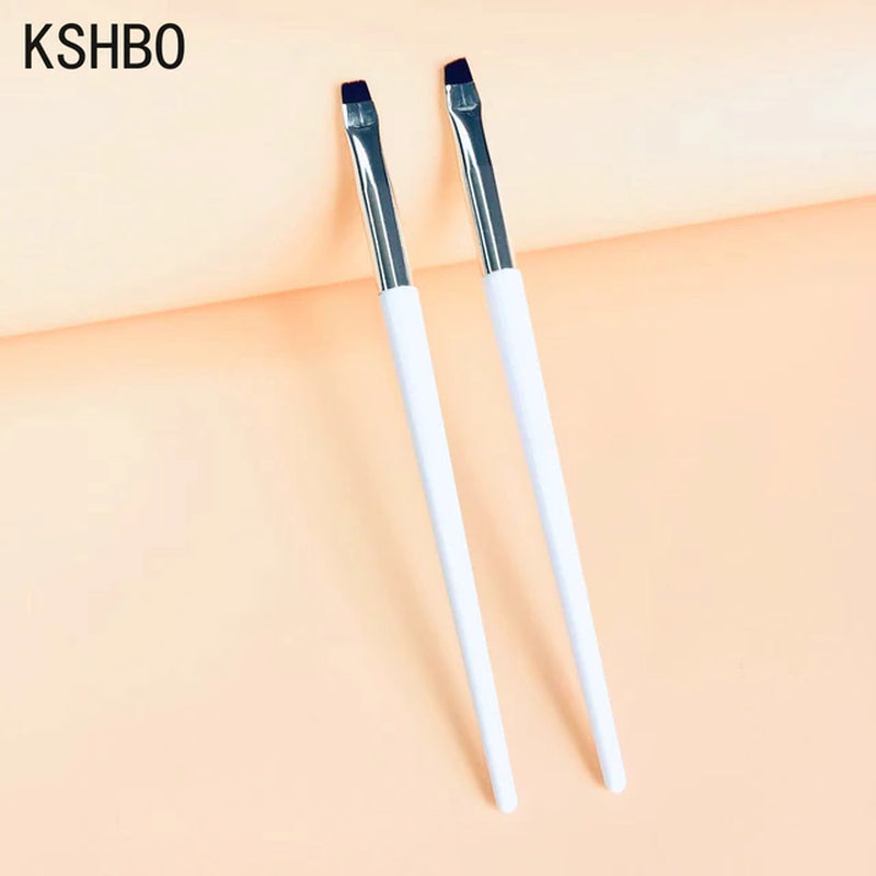 2Pcs/Set Brow Contour Brush Eyebrow Eyeliner Brush Portable Small Angled Eyebrow Liner Brush Women Makeup Cosmetic Tools