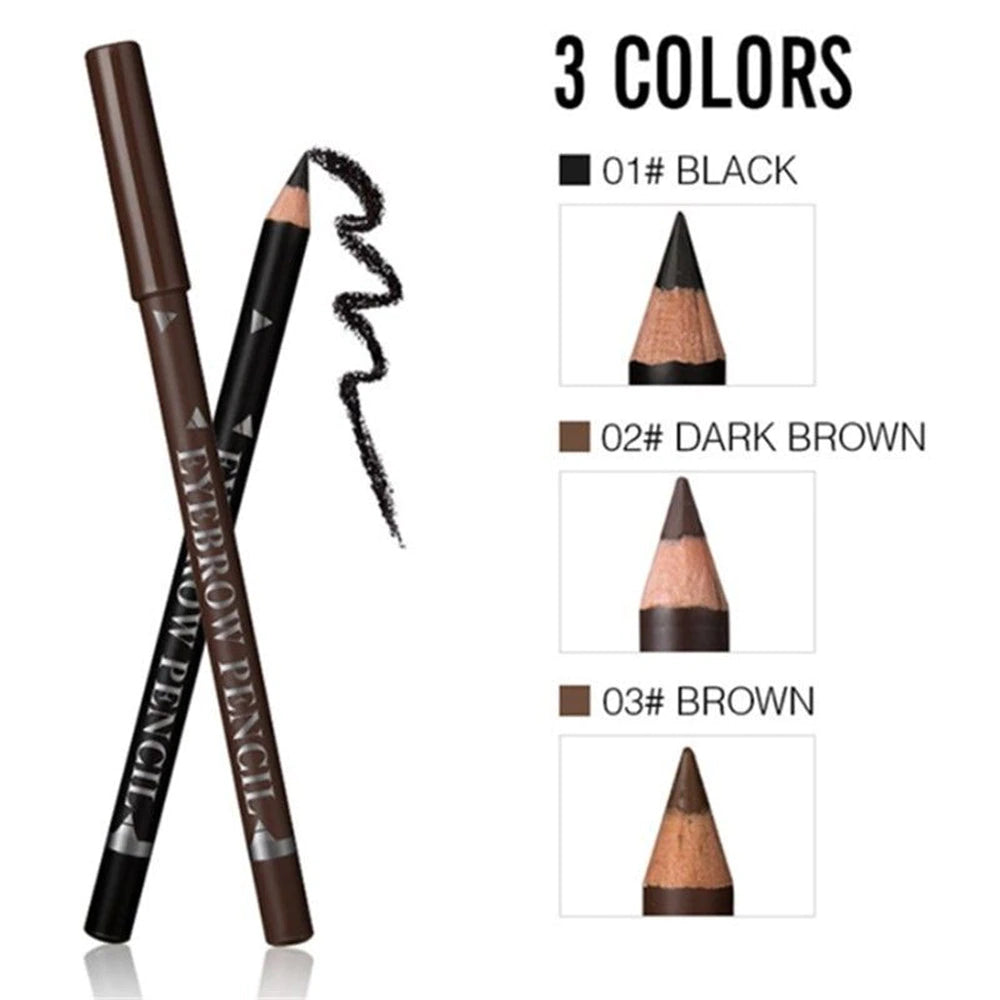 12 Pcs/Set Waterproof Eye Brow Pencil Precise Brow Definer Black Blonde Brown Eyebrow Pen Long Lasting Makeup 3 Colors Cosmetic