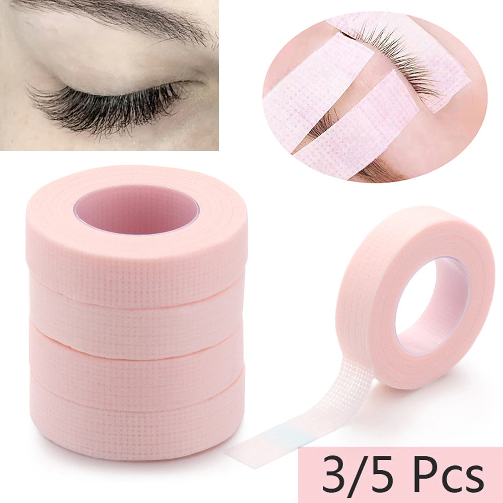 3/5Pcs/Rolls False Eyelashes Extension Tape Professional Anti-Allergy Breathable Micropore Fabric Eye Lashes Grafting Tools