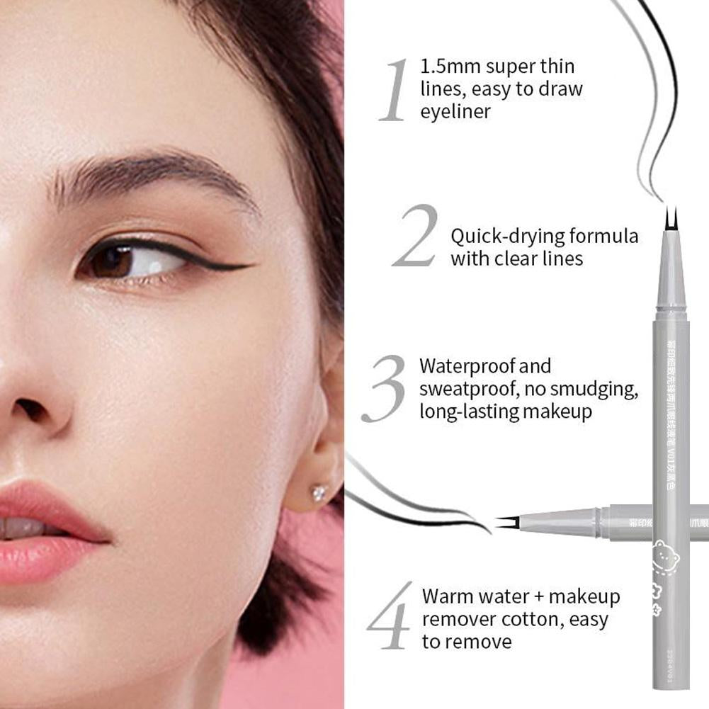 Double Tip Lower Eyelash Pencil Waterproof Liquid Eyeliner Makeup for Women Quick Drying Long Lasting Smooth Eye Liner