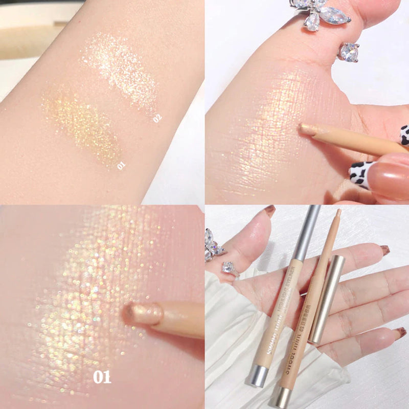 Diamond Eyes Pencil Shiny Glitter Eyeshadow Pen Eyeliner Pearlescent Matte Highlight Pen Brighten Silkworm Makeup Tool Cosmetics