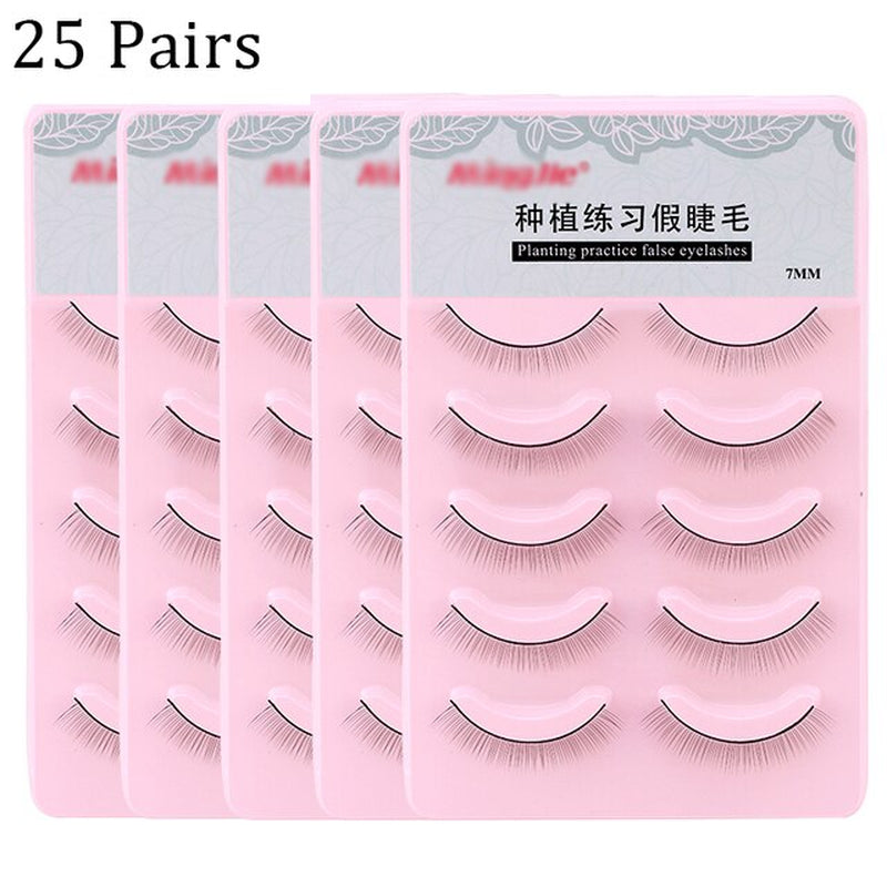 5/10/25 Pairs Individual Practice False Eyelashes Natural Training Lashes Eyelash Extension Practicing for Beauty Makeup Tools