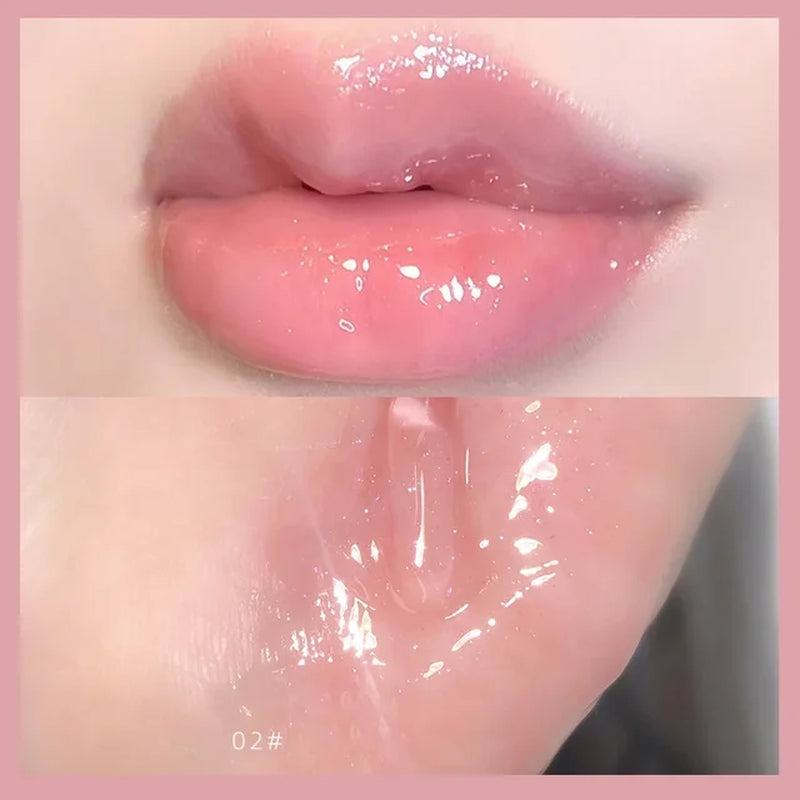 Mirror Water Lip Gloss Water Glossy Lip Glaze Transparent Lip Oil Lasting Liquid Lipstick Clear Glitter Primer Hydrating Plump