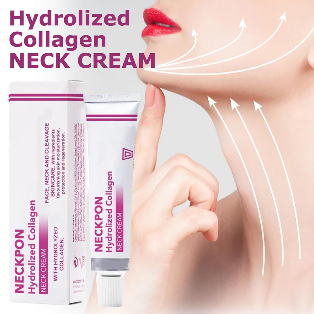 Neckpon Hydrolized Collagen Neck Cream for Face Neck Cleavage Skincare Cream with Hydrolized Collagen Vera Anti-Aging Cream 1Pc